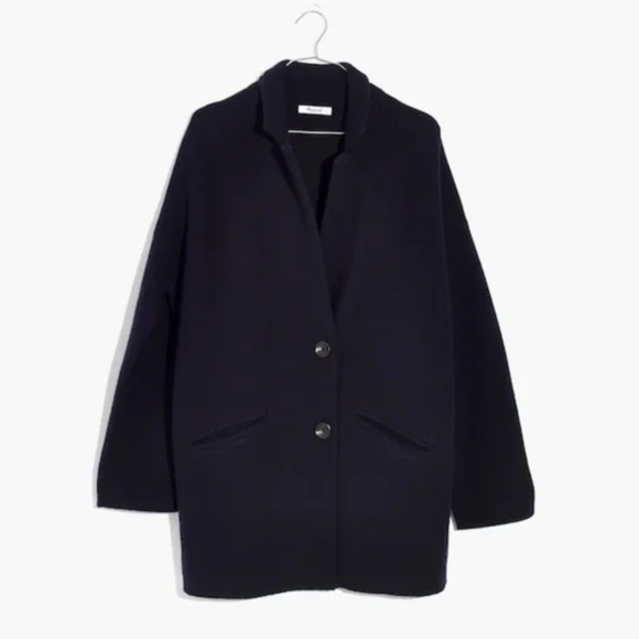 MADEWELL Blazer Sweater Jacket Navy Merino Wool Size Medium - Picture 12 of 14